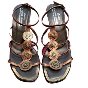 Donald J Pliner Couture Dress Sandal Copper Collection Heels Size 8m
